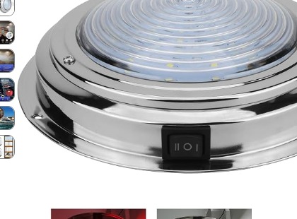 RVZONE 12V marine dome light - white and red LED
